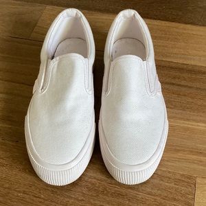 Superga Baby Pink Slip On Platform Sneakers